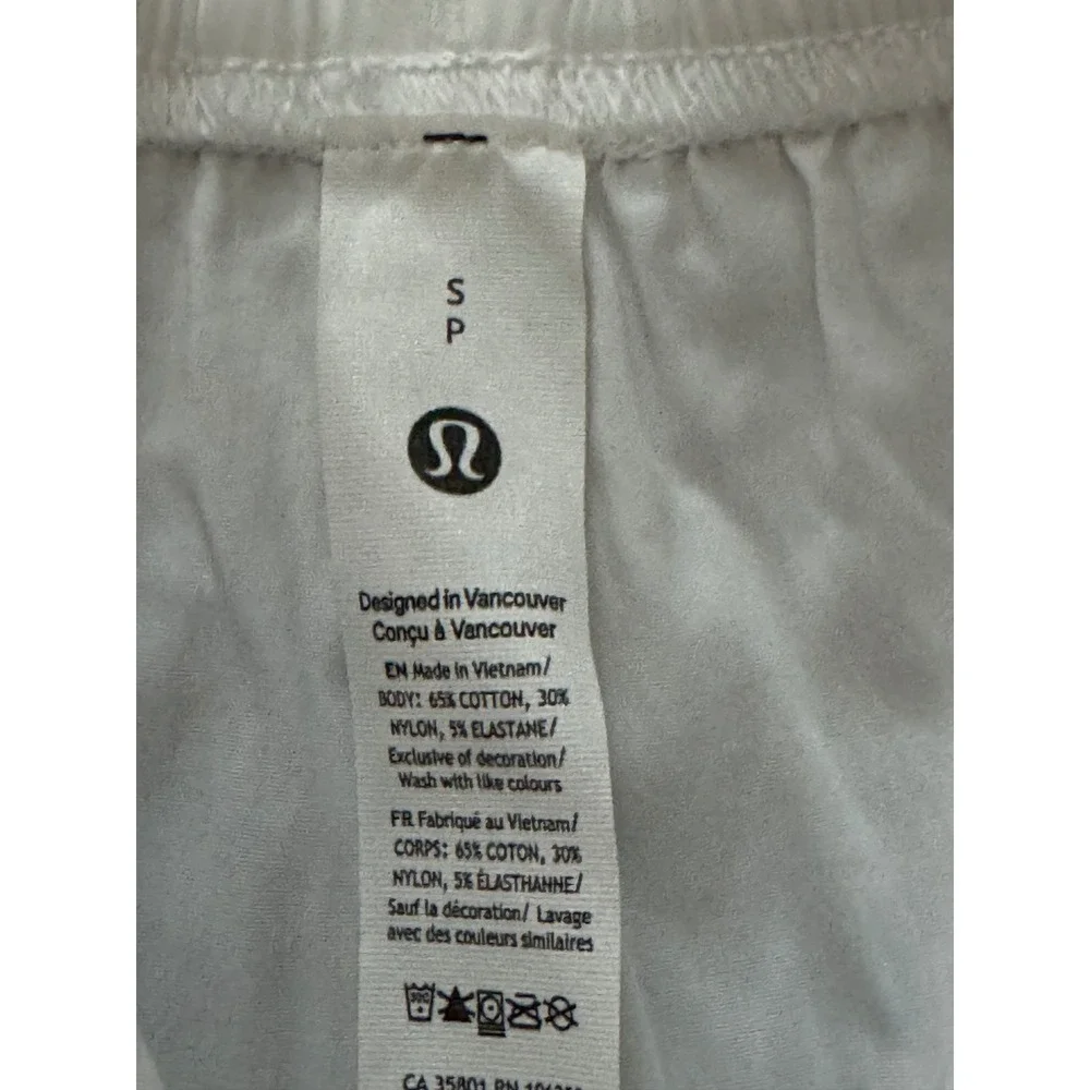 Lululemon‎ White Cotton-Blend Poplin High-Rise Short 4